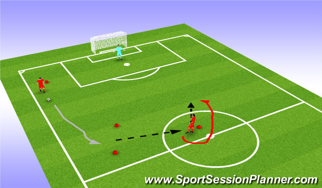 Football/Soccer Session Plan Drill (Colour): DRIBBLE B