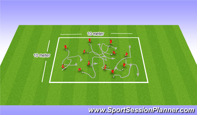 Football/Soccer Session Plan Drill (Colour): Small field area dribbling