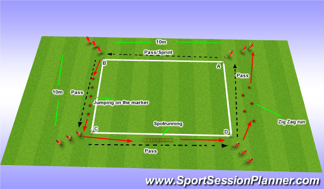 Football/Soccer Session Plan Drill (Colour): Passing and receiving