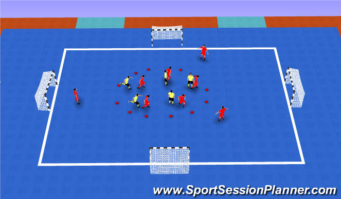 Futsal Session Plan Drill (Colour): Supporting Teammates