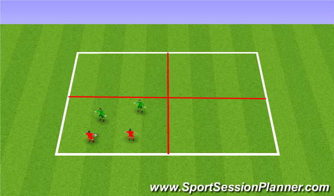 Football/Soccer Session Plan Drill (Colour): 2v2 SSG