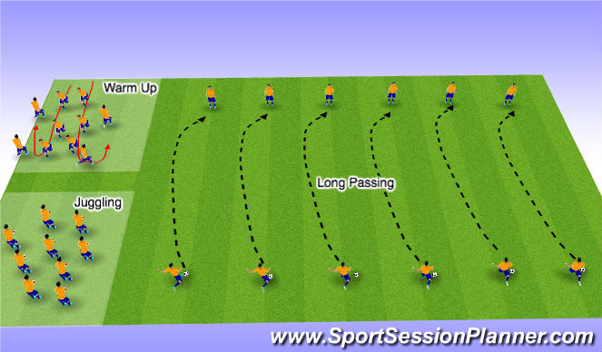 Football/Soccer Session Plan Drill (Colour): Warm Up