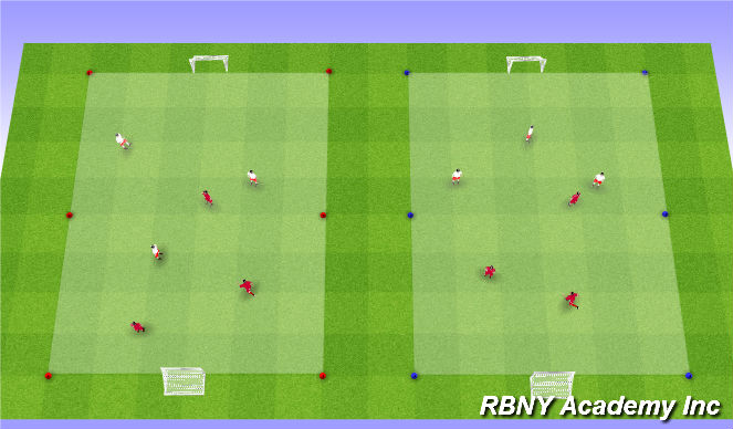 Football/Soccer Session Plan Drill (Colour): 3v3 Games