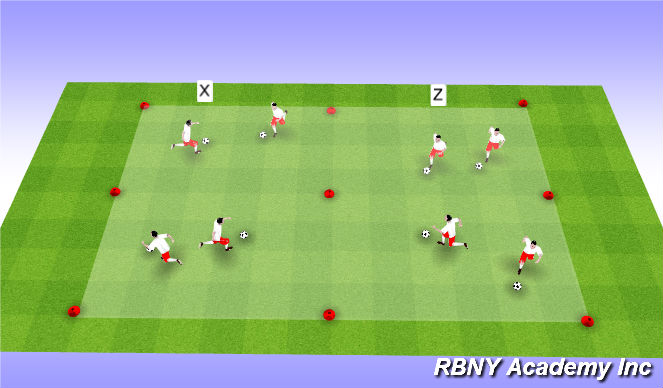 Football/Soccer Session Plan Drill (Colour): Ball Mastery