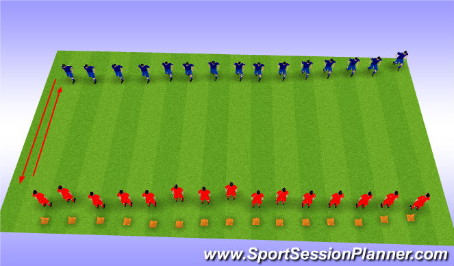 Football/Soccer Session Plan Drill (Colour): Movement Prep Warm-Up