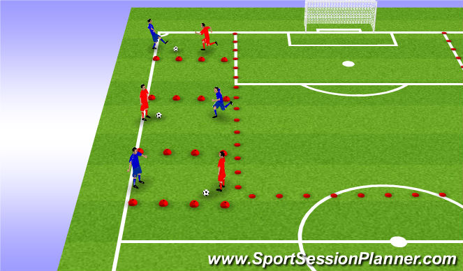 Football/Soccer Session Plan Drill (Colour): Defending corridor