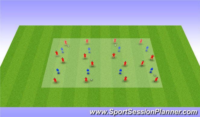 Football/Soccer Session Plan Drill (Colour): Passing Drill