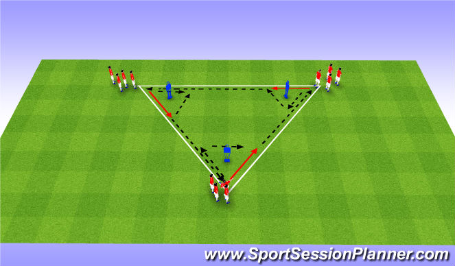 Football/Soccer Session Plan Drill (Colour): Combination Triangle