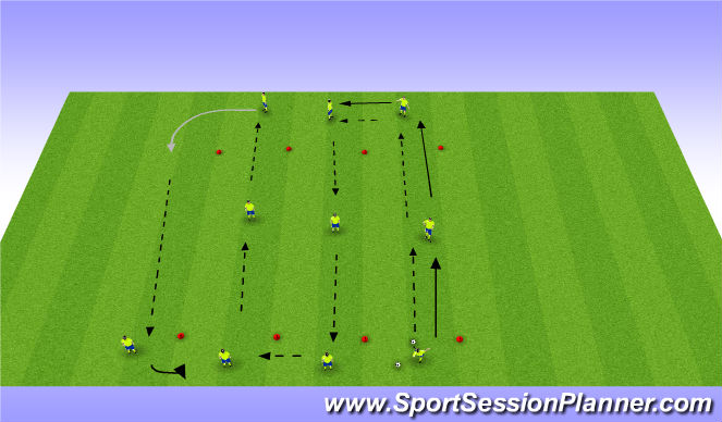 Football/Soccer Session Plan Drill (Colour): Technical Warm-Up