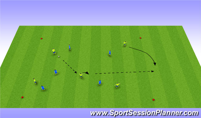 Football/Soccer Session Plan Drill (Colour): Game- Receive, vision to find open player