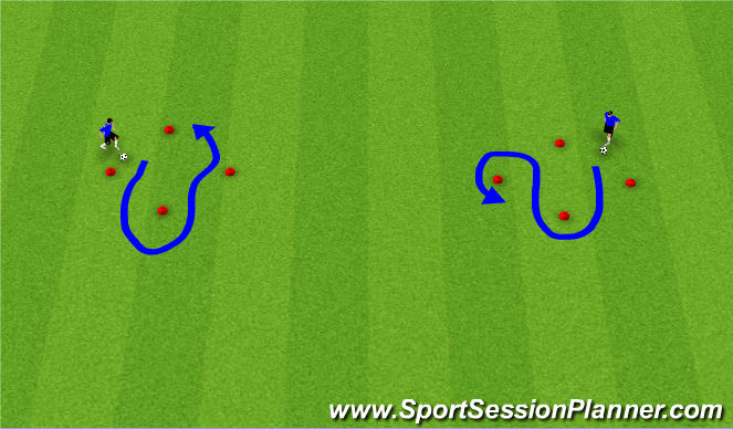 Football/Soccer Session Plan Drill (Colour): Touch Diamonds