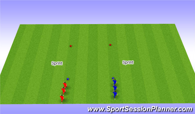 Football/Soccer Session Plan Drill (Colour): Sprint variations