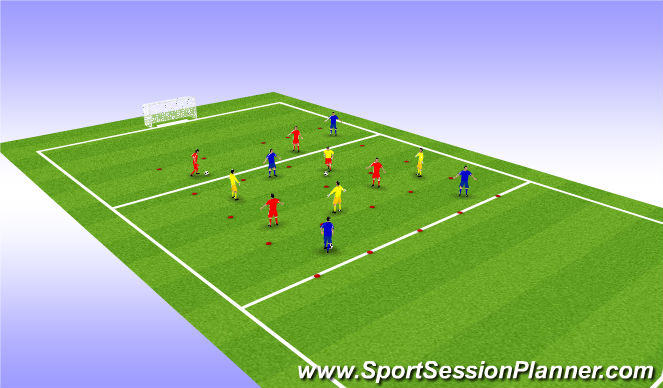 Football/Soccer Session Plan Drill (Colour): Grid possession