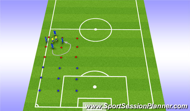 Football/Soccer Session Plan Drill (Colour): Travelling Rondo