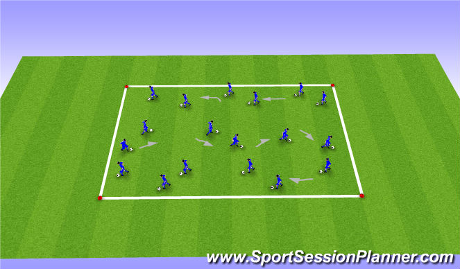 Football/Soccer Session Plan Drill (Colour): Warm-Up