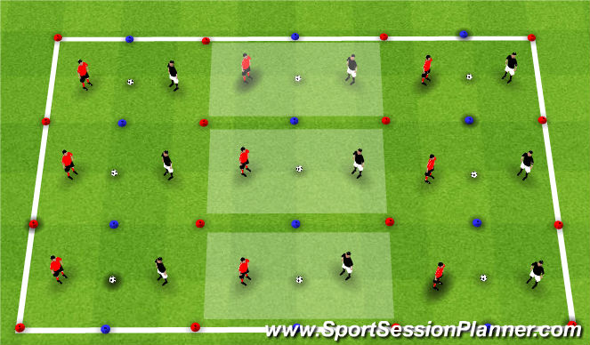 Football/Soccer Session Plan Drill (Colour): 1v1 Warmup