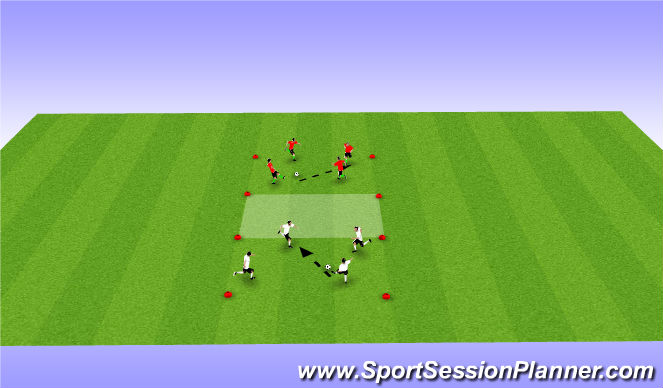 Football/Soccer Session Plan Drill (Colour): Passing and Movement