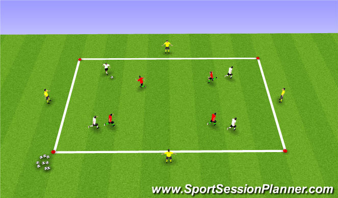 Football/Soccer Session Plan Drill (Colour): 4v4+4