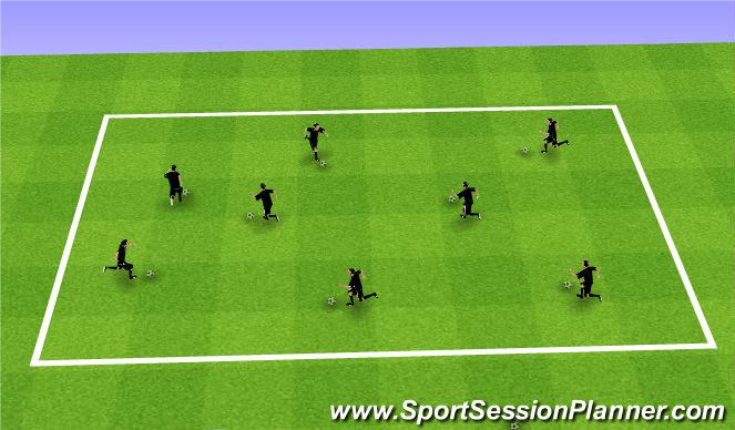 Football/Soccer Session Plan Drill (Colour): Warm Up - Ball Mastery