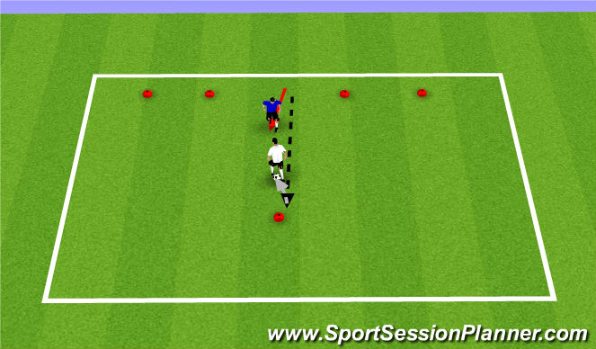 Football/Soccer Session Plan Drill (Colour): 1v1 Dribbing game