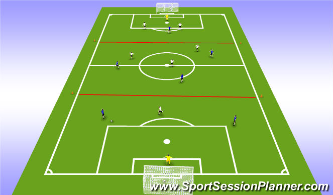 Football/Soccer Session Plan Drill (Colour): 1/3 Game RWTB