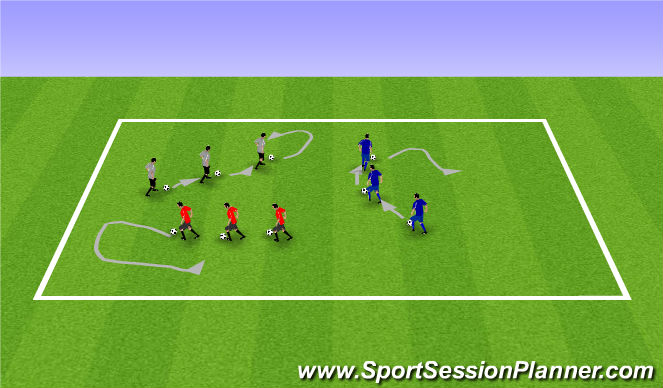 Football/Soccer Session Plan Drill (Colour): Warm UP (Shadowing)