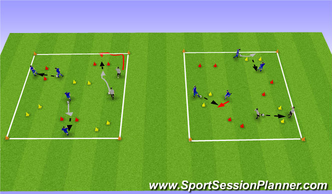 Football/Soccer Session Plan Drill (Colour): Colored Gates