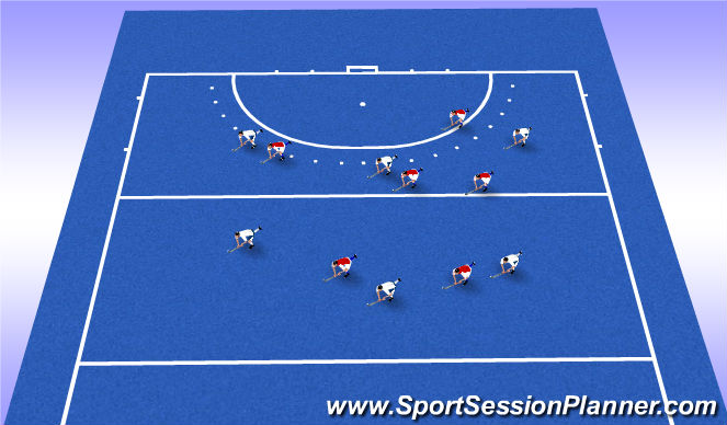 Hockey Session Plan Drill (Colour): Games Zone V Man man