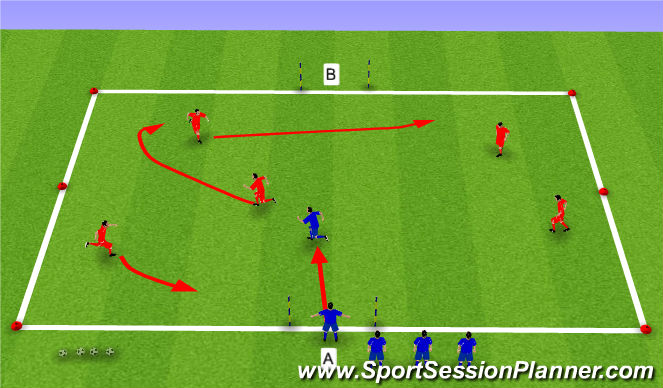 Football/Soccer Session Plan Drill (Colour): Reds Academy Warm Up 1