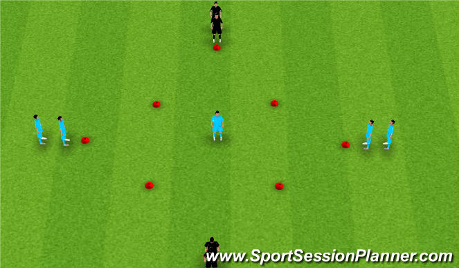 Football/Soccer Session Plan Drill (Colour): 1 vs 1 continuous