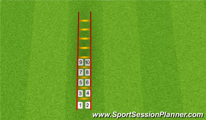 Football/Soccer Session Plan Drill (Colour): Loopladderoefening 2