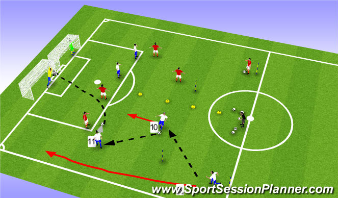 Football/Soccer Session Plan Drill (Colour): Lead in opposed