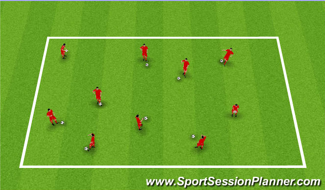 Football/Soccer Session Plan Drill (Colour): Ball Control