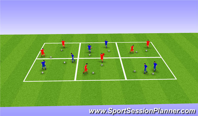 Football/Soccer Session Plan Drill (Colour): Warm-Up: Core Foot Skills