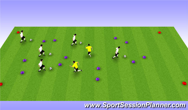 Football/Soccer Session Plan Drill (Colour): Dribble Gates