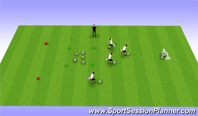 Football/Soccer Session Plan Drill (Colour): Collect and Score