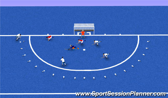 Hockey Session Plan Drill (Colour): Goal Scoring