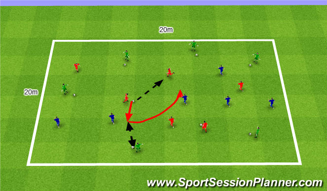 Football/Soccer Session Plan Drill (Colour): Warm up 6. Rozgrzewka nr 6.