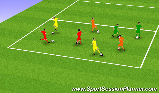 Football/Soccer Session Plan Drill (Colour): Warm Up - Support Play