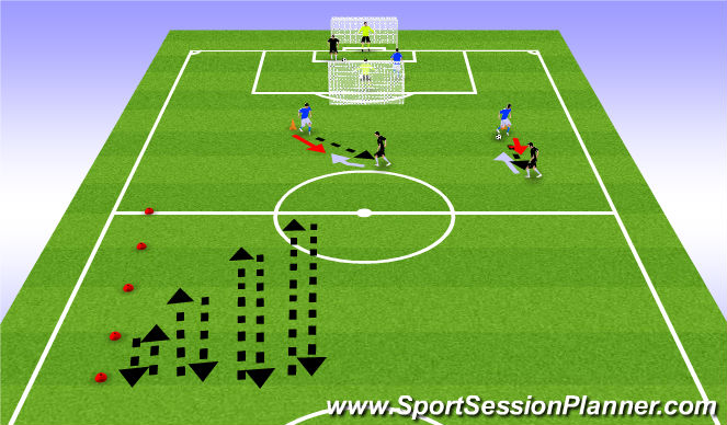 Football/Soccer Session Plan Drill (Colour): Fitness: Shuttle or 1v1