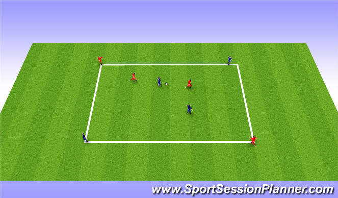 Football/Soccer Session Plan Drill (Colour): 2v2