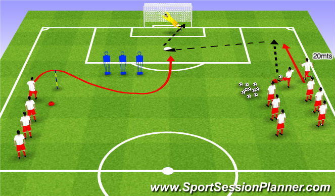 Football/Soccer Session Plan Drill (Colour): Football Sprints –