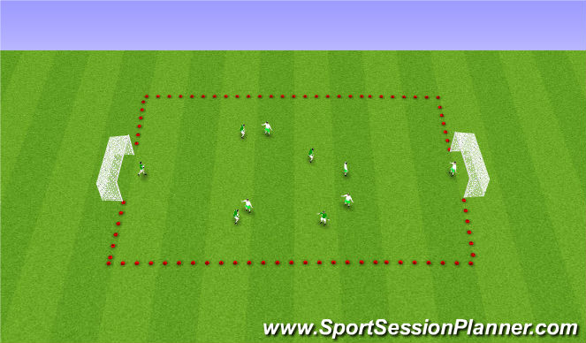 Football/Soccer Session Plan Drill (Colour): SSG middel and end