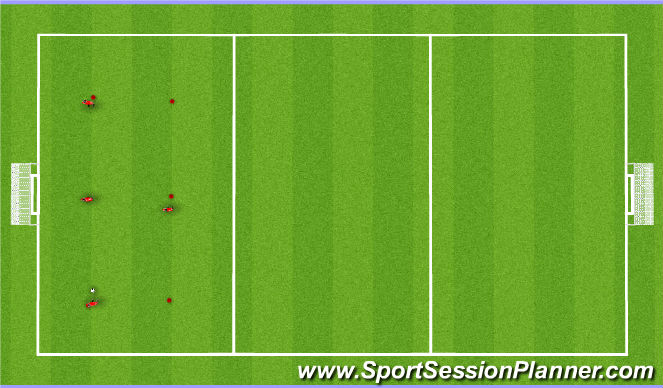 Football/Soccer Session Plan Drill (Colour): Warm up combination 1