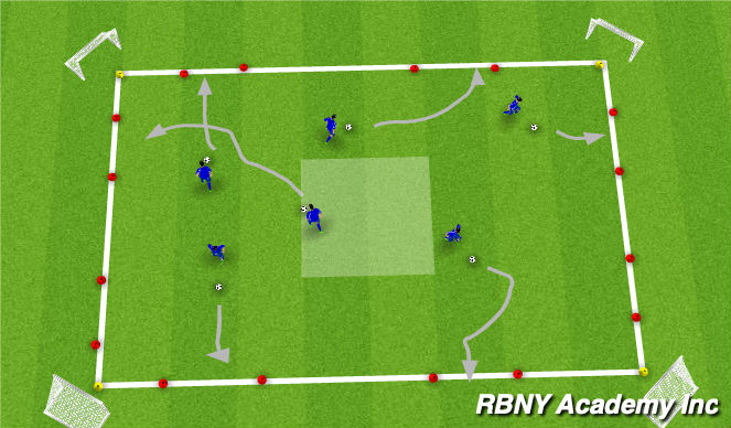 Football/Soccer Session Plan Drill (Colour): Dribbling competition