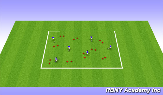 Football/Soccer Session Plan Drill (Colour): Warm-up - Gates Turning