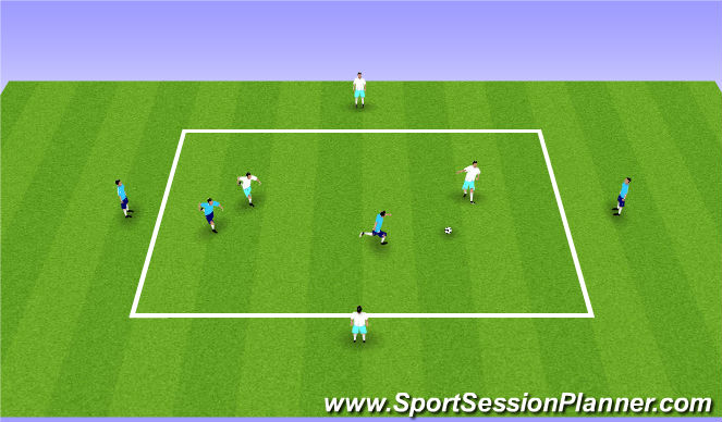 Football/Soccer Session Plan Drill (Colour): 2v2 +4