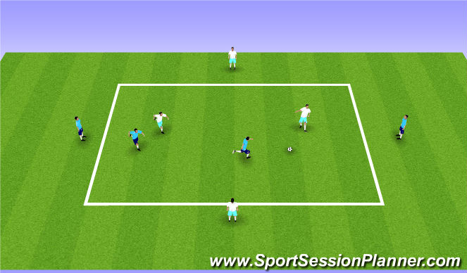 Football/Soccer Session Plan Drill (Colour): 2v2 + 2