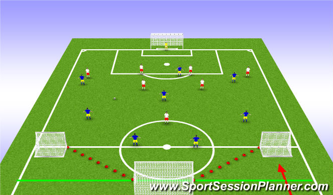 Football/Soccer Session Plan Drill (Colour): 8v8