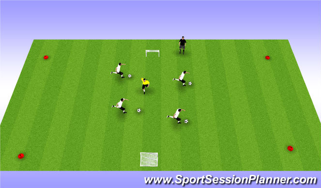 Football/Soccer Session Plan Drill (Colour): Sharks and Minnows